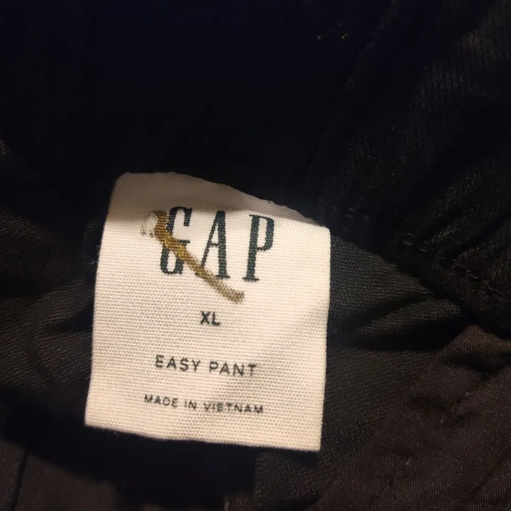 New Gap Pants Size XL Mid Rise Easy Twill Pull On Elastic Drawstring Waist Black
